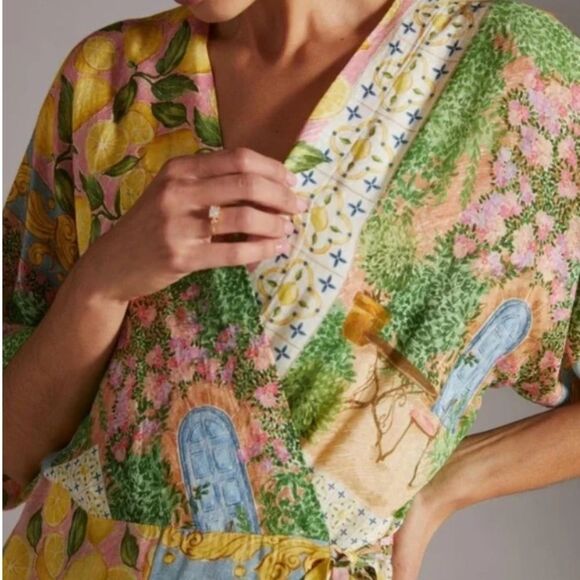 Anthropologie x Aldo Martins Lemon Kimono size All - Picture 2 of 6